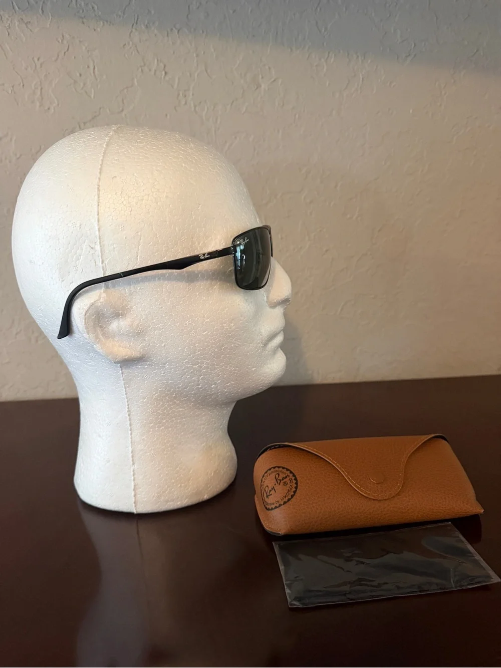 Ray-Ban RB3498 002/71 Black Green G-15 Rectangular Sunglasses 61-17 w Cloth/Case